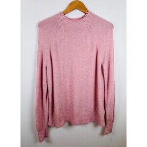 J.Crew Women's Large Pink Comfy Crewneck Sweater Merino Wool Alpaca Blend